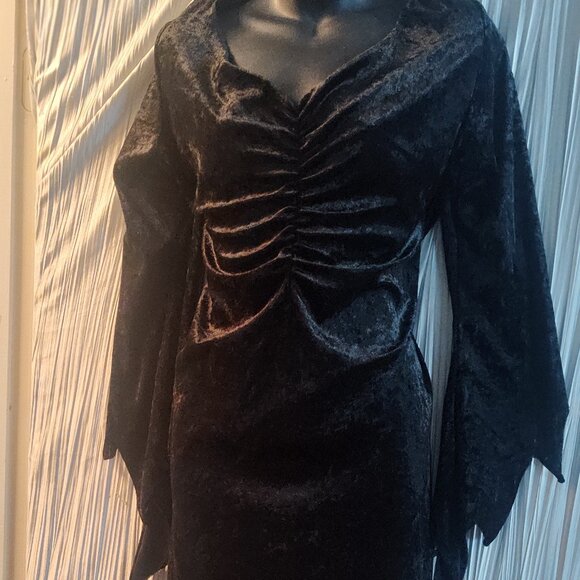 N/a Dresses & Skirts - Black Goth or costume dress with asymmetrical villainous hem  + sleeves
